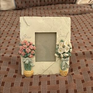 Floral Picture Frame with Pink and White Accents
